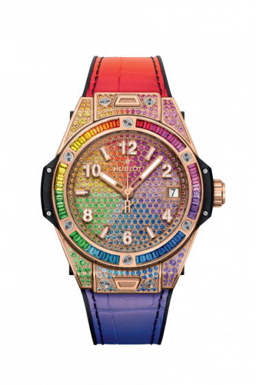 HUBLOT BIG BANG ONE CLICK RAINBOW KING GOLD 465.OX.9900.LR.0999