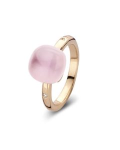 BIGLI Mini Sweety Rose Gold Pink Quartz Diamond Ring 20R88RPQMP