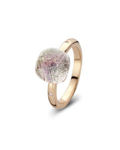 BIGLI Mini Sweety Rose Gold Rutilated Quartz Ring 20R88RRUTMPBI