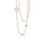 Pasquale Bruni Bon Ton Rose Gold Pink Quartz Diamond Necklace 15624R